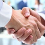 Business handshake and business people